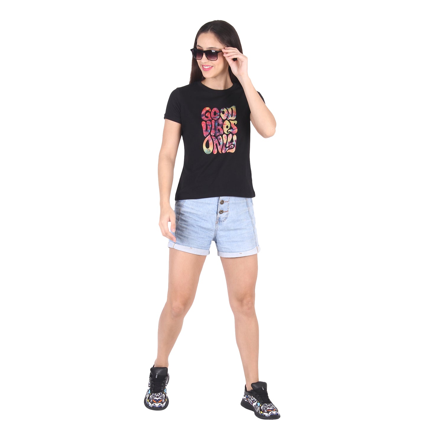 GOOD VIBES ONLY | PRINTED T-SHIRTS FOR WOMEN | WOMEN T-SHIRTS