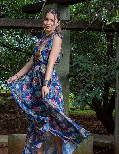 island wear dresses Halter Maxi Resort for Women set cotton dress Tie dye strap dress |