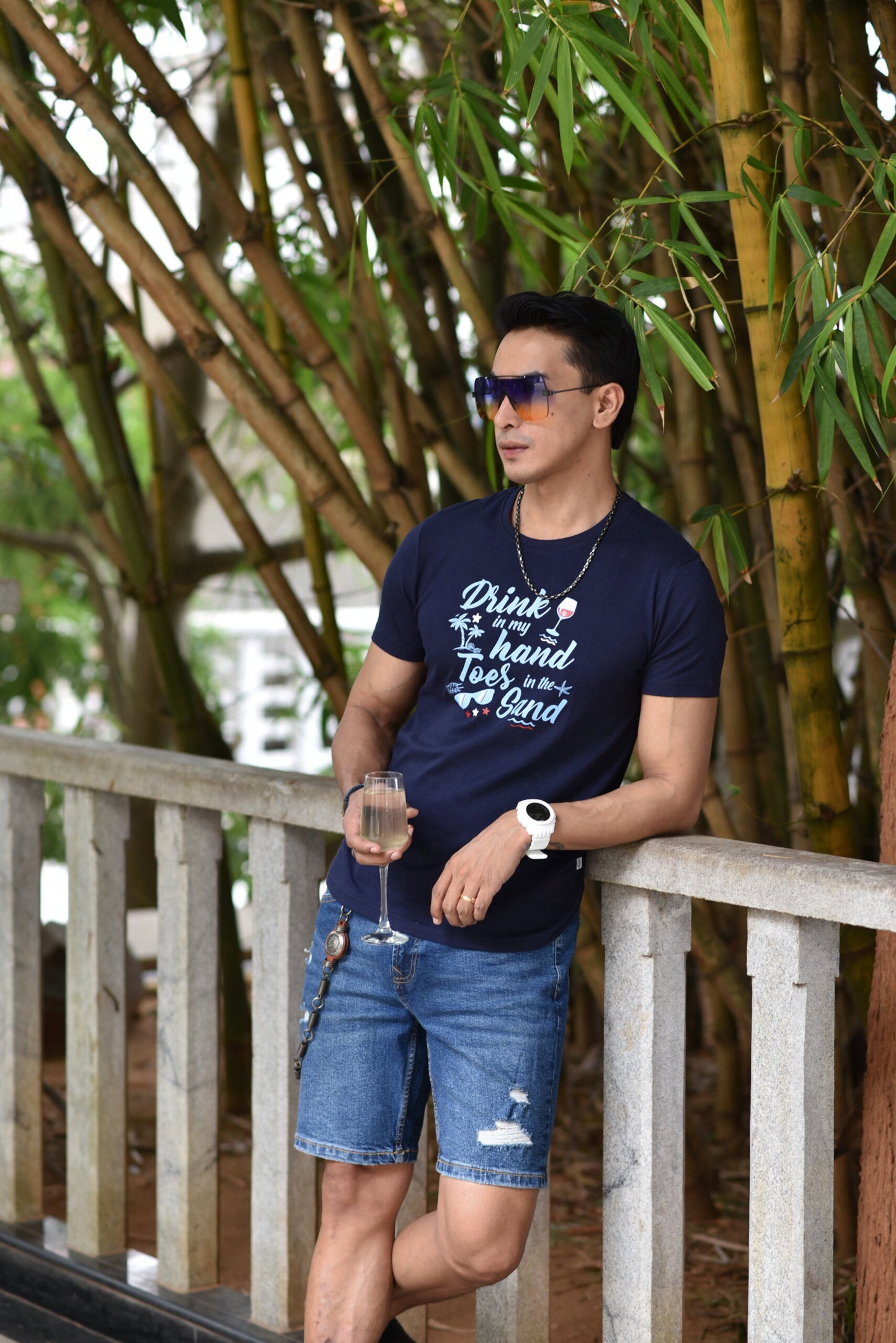 DRINK IN HAND TOES IN SAND | PRINTED T-SHIRTS FOR MEN